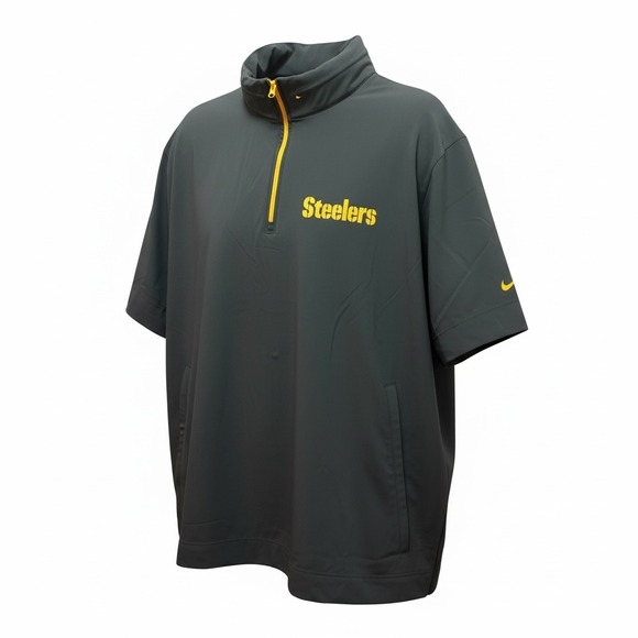 Nike Other - Nike Pittsburgh Steelers NFL Mens 2XL Black Quarter Zip Short Sleeve Windbreaker